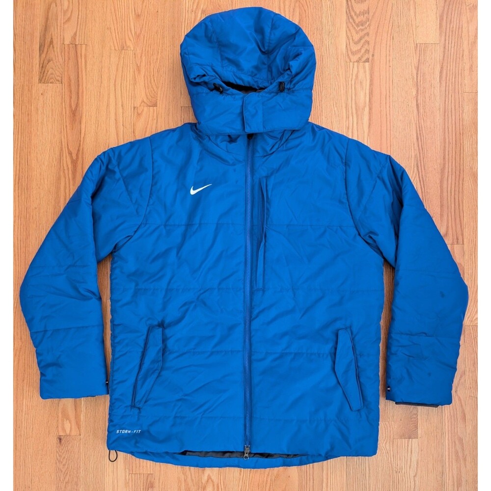 Nike Storm Winter Full Zip Jacket Mens Size Large Hooded Blue 378246-493